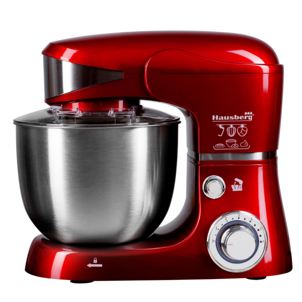 Mixer planetar cu bol din inox Hausberg HB-7620, 1000 W, 6 trepte